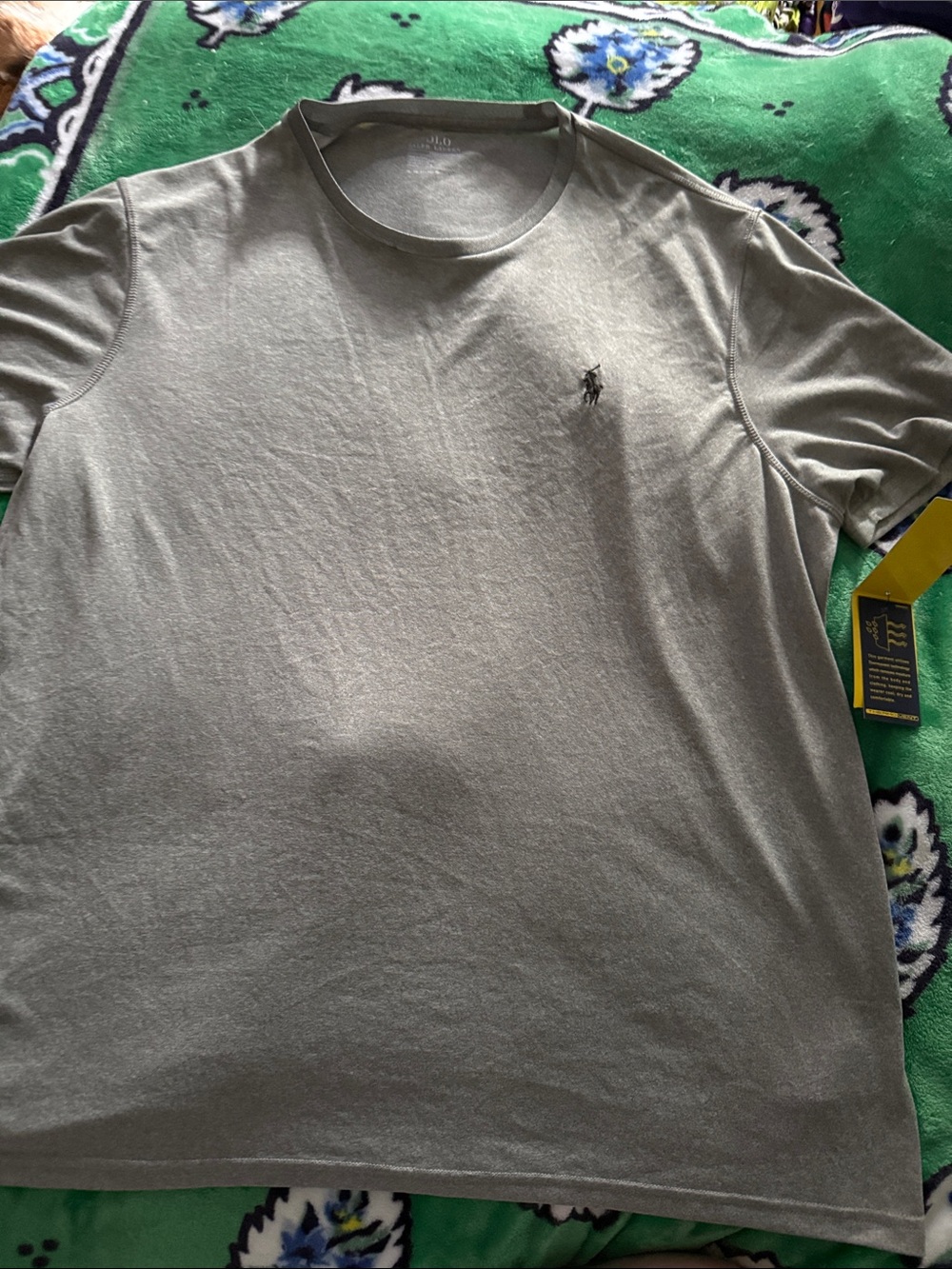 Polo by Ralph Lauren Short-Sleeve Crewneck Tee in Gray  performance material